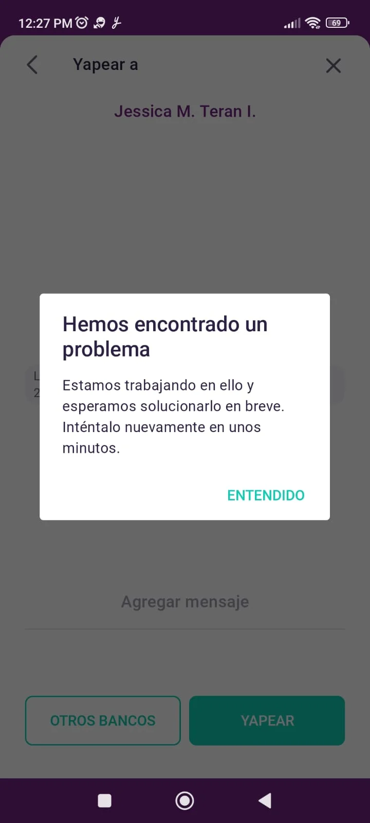 Caido el Yape hoy