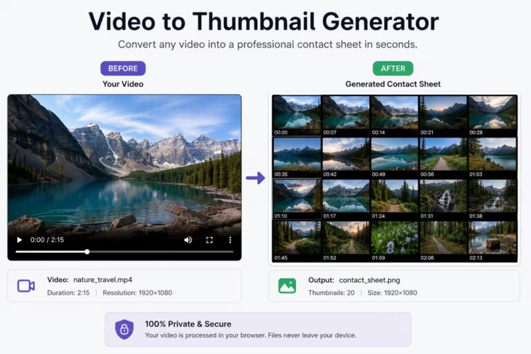 Video to thumbnail Image Generator Online Sheet Multiple Image